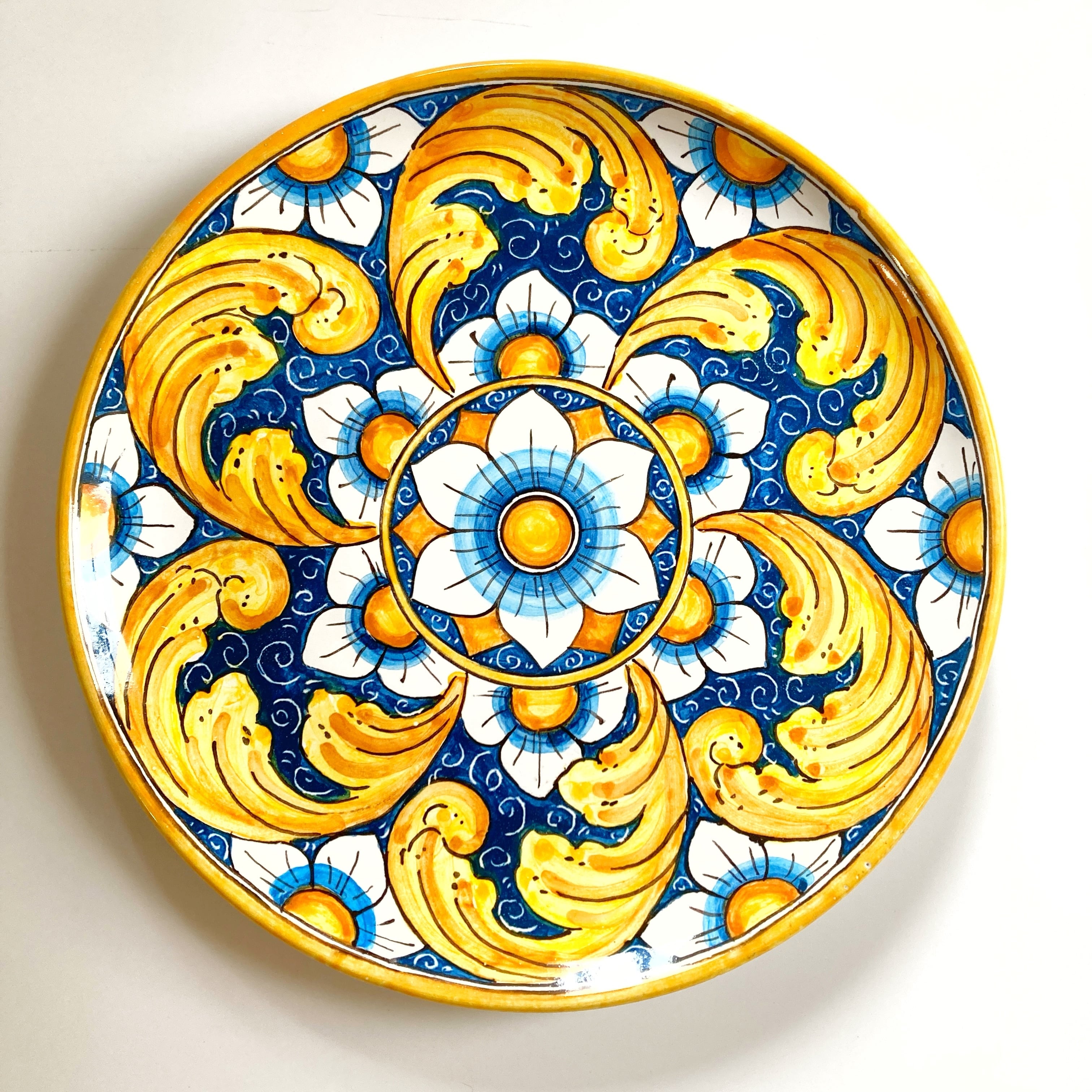 プレート(L) 26cm Sicilia Barocco Blu Pavone GEO038 | CERAMICHE