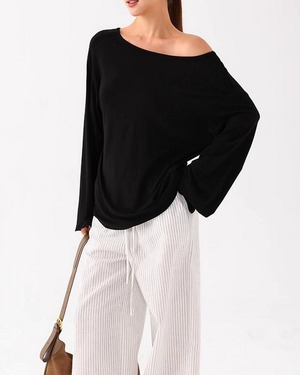 バックリボンリラックストップス 3color A0558