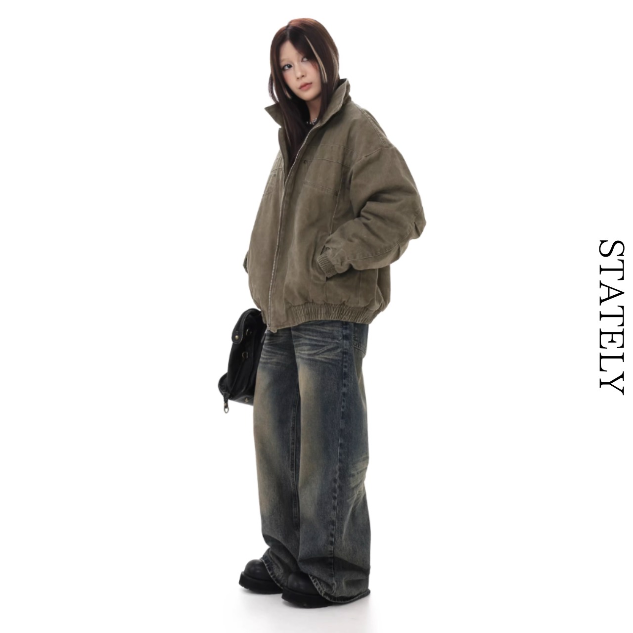 Unisex Washed Stand Jacket/2color_O07・画像6