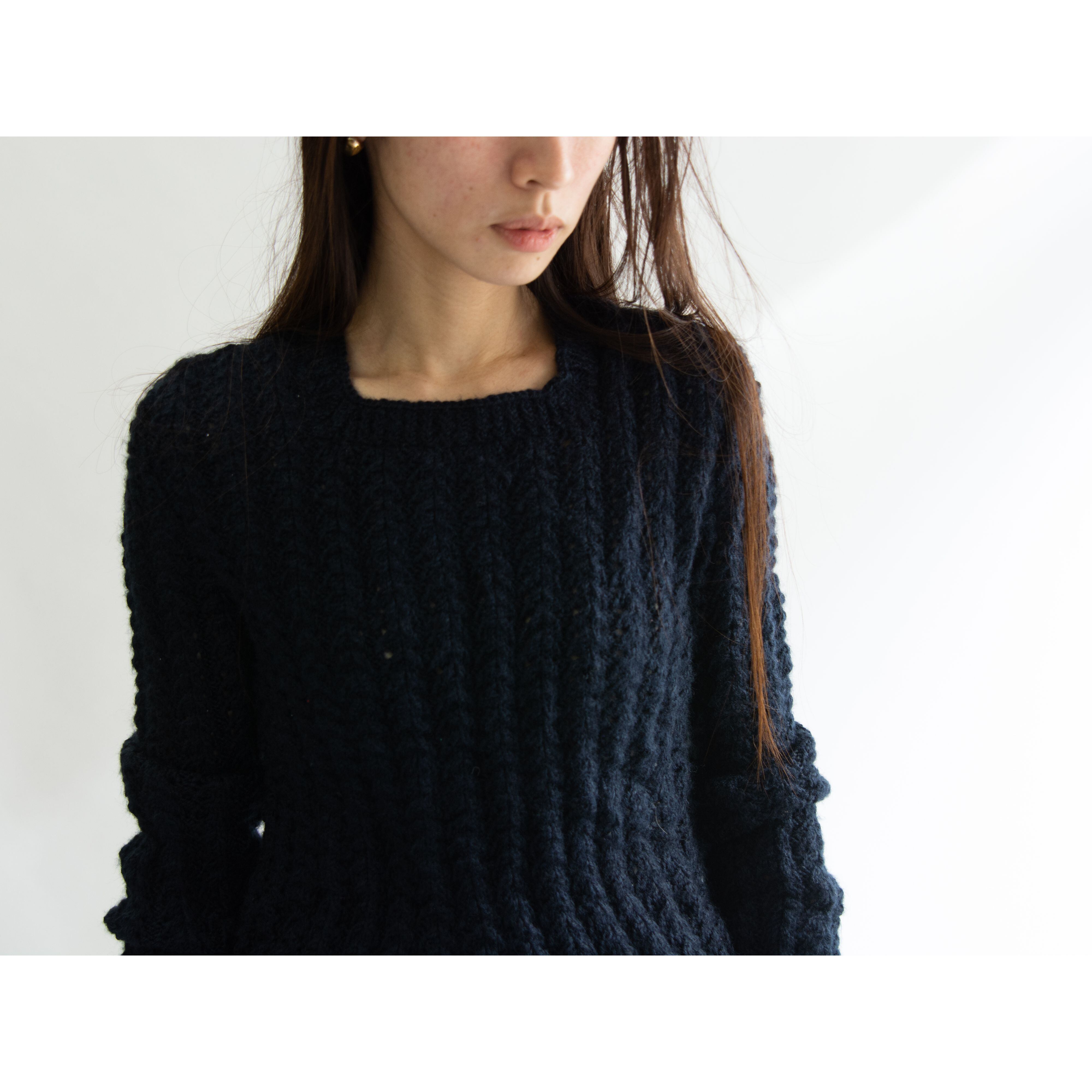【Unknown brand】Square neck sweater(スクエアネックセーター ニットプルオーバー )12c