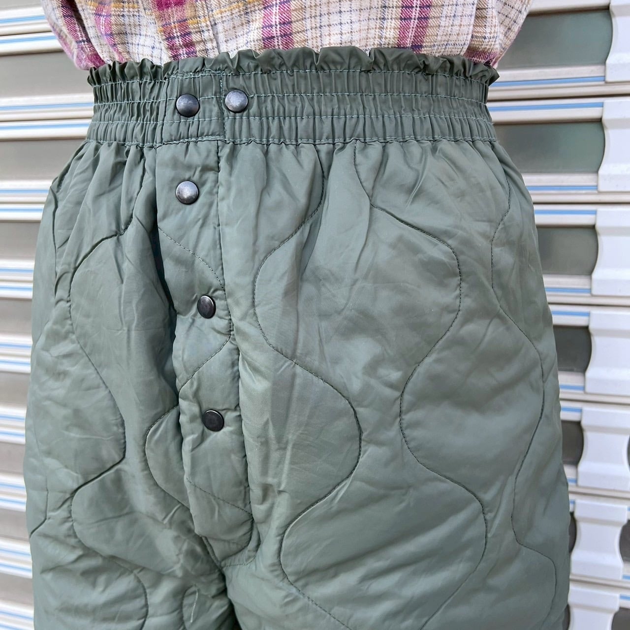 00s 米軍 実物 CWU-9/P ナイロン キルティング ライナーパンツ L