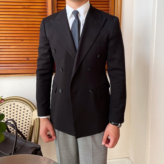 ダブルブレスト ヒップ丈 テーラード ジャケット 1color OJ0688