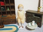 古い日本製ビスクドール 山城柳平商店 薄オレンジ服 画像1