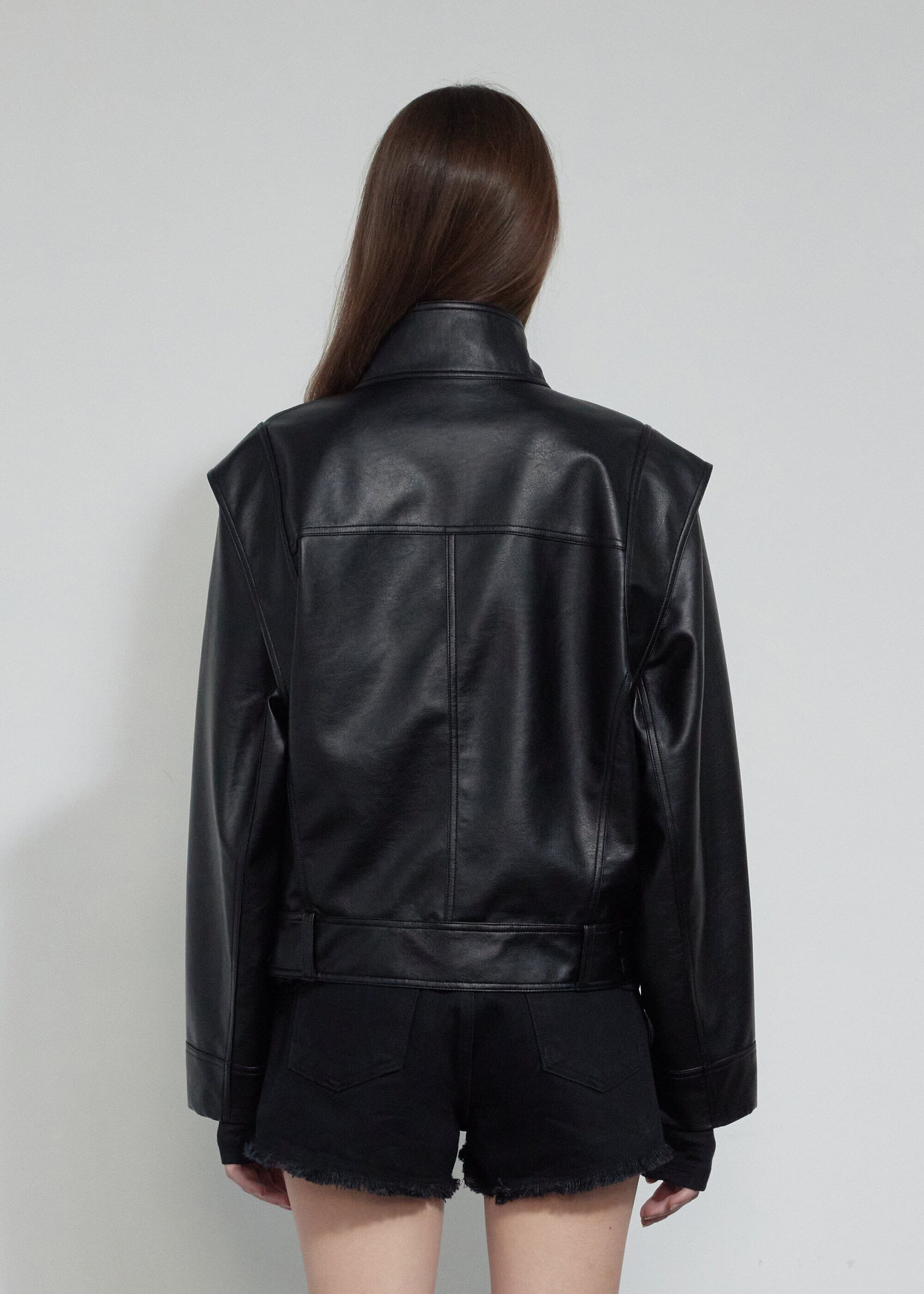 BOHEMIAN SEOUL] ASYMMETRICAL RIDER JACKET, BLACK 正規品 韓国