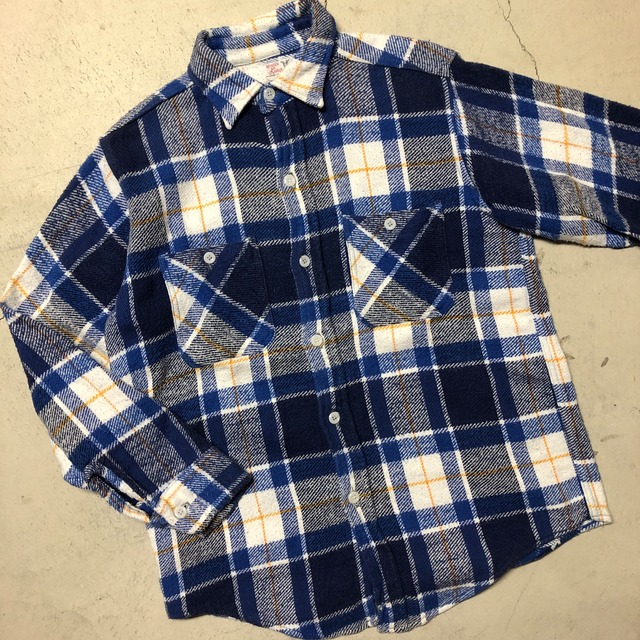 ⊕1960'S VINTAGE WINTER KING BLUE HEAVY FLANNEL SHIRT