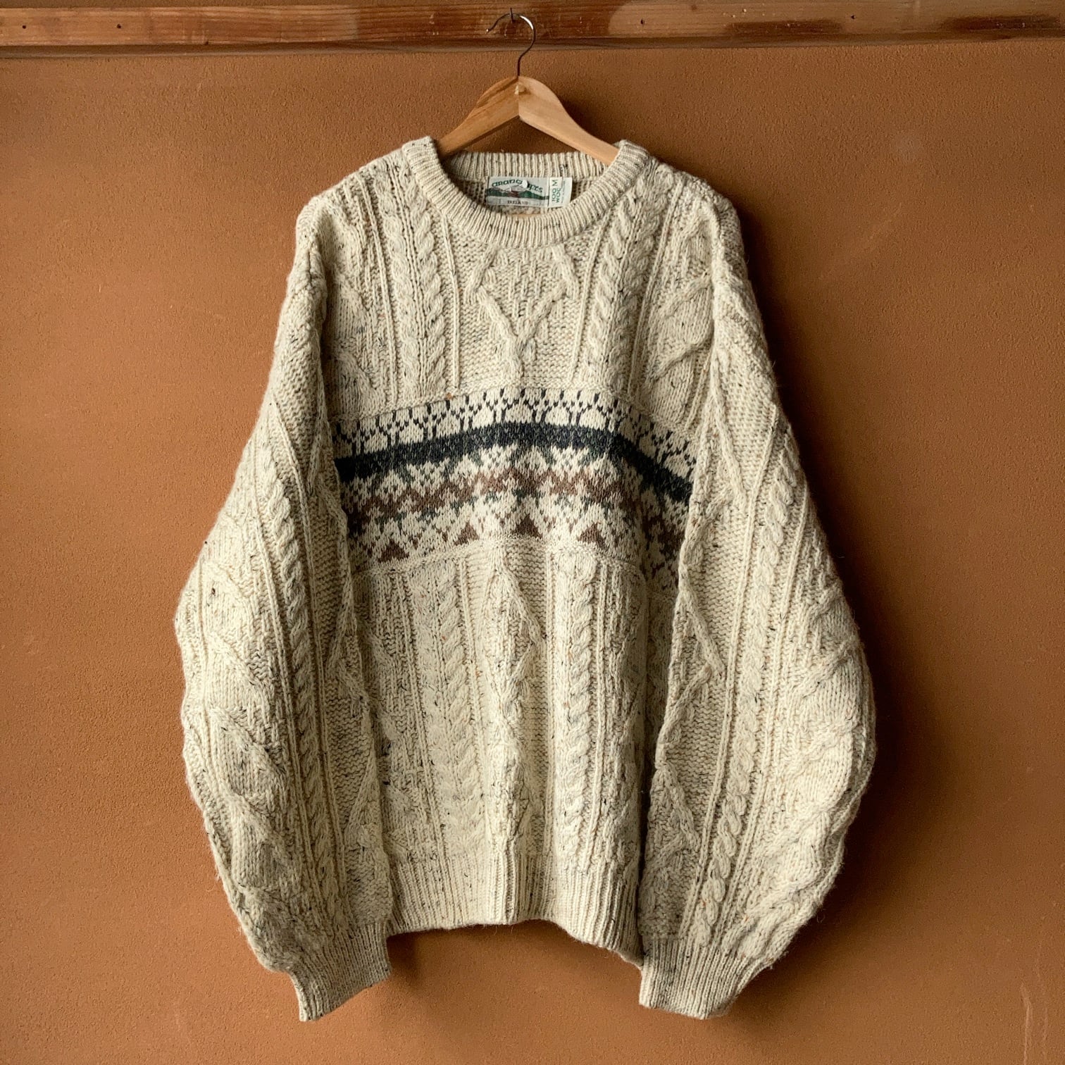 アイルランド製 aran crafts アランニットセーター SIZE M【1119A03