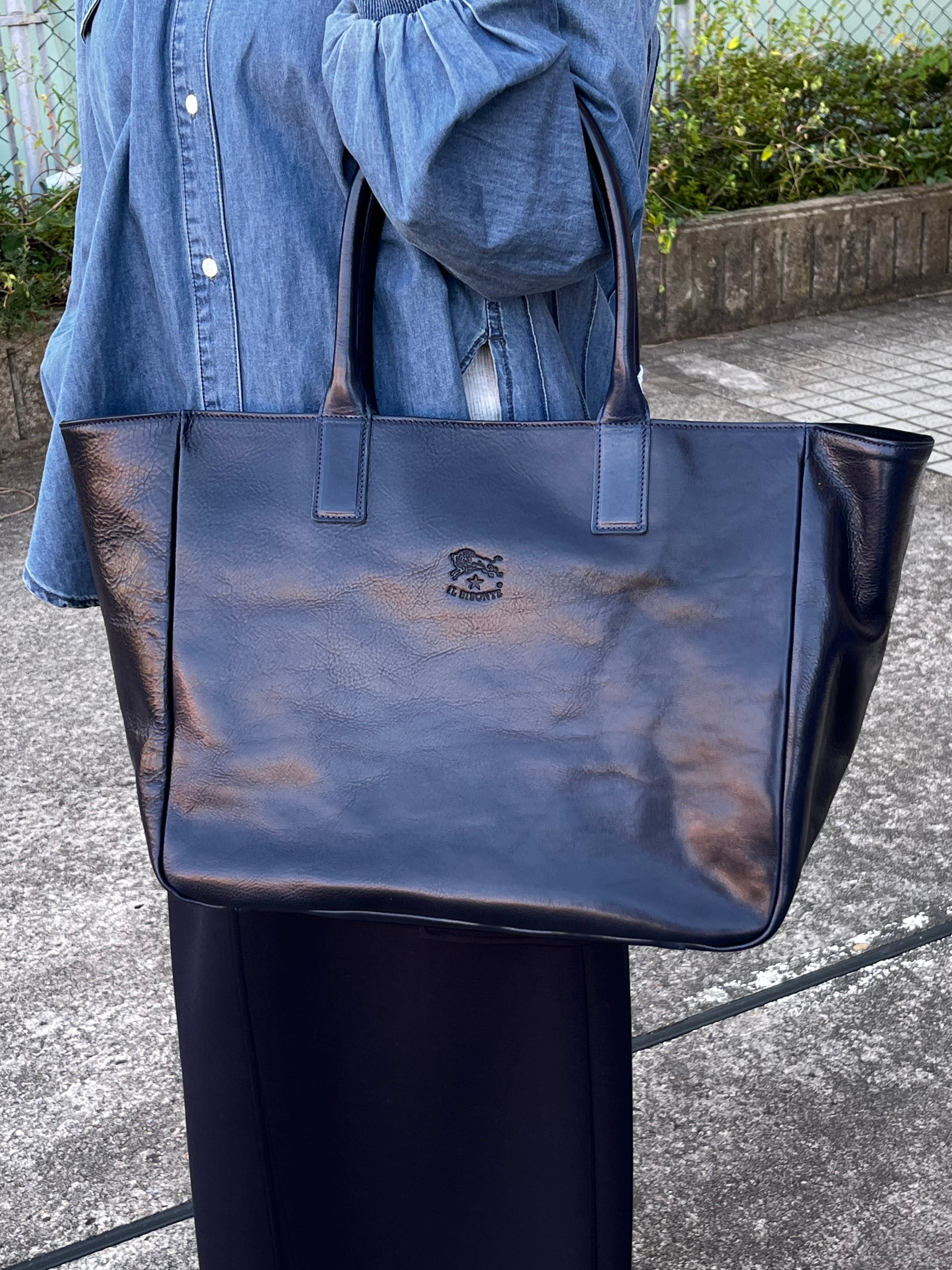 限定カラー】IL BISONTE/54_1_54252308210/トートバッグ(ネイビー) | QREEQ
