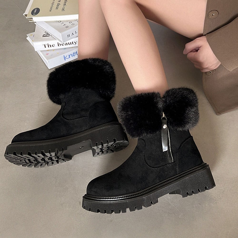 厚底 ショートブーツ 裏起毛 レディース 秋冬 韓国 おしゃれ 大人 かわいい 通勤 通学 カジュアル きれいめ 歩きやすい 疲れにくい ふわふわ 防寒 保温 暖かい 大人可愛い 大人女子