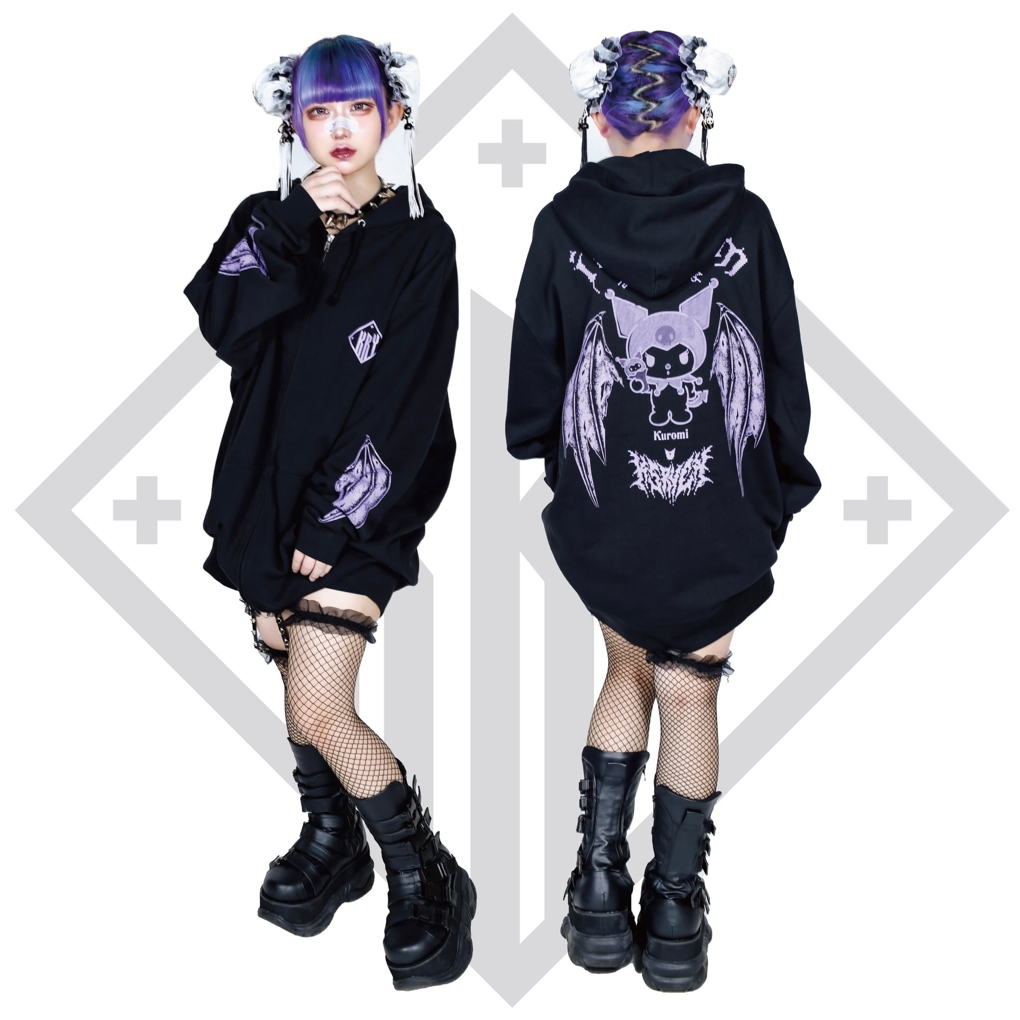 KRY clothing クロミ フルジップパーカー 可愛小悪魔 コラボ商品