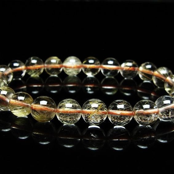 ルチルクォーツ ブレスレット 8mm タイチンルチルクォーツ タイチンルチル 一点物 メール便可 [M便 1/10] 111-48953