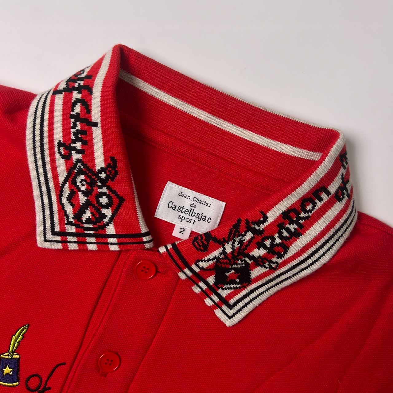 Jean-Charles de CASTELBAJAC sport カステルバジャック ゴルフデザイン 半袖 ポロシャツ 2/レッド メンズ ゴルフ