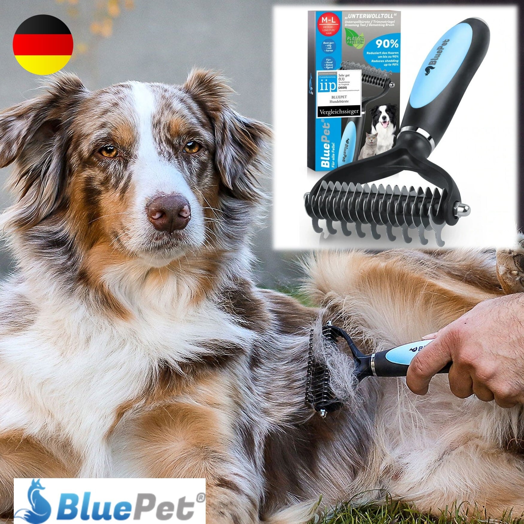 【BluePet】ドイツからやってきたコームブラシPRO【ブルーペットコームブラシPRO】「チームごっそり」