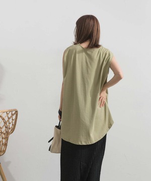 AE2972 ロゴフレンチスリーブプルオーバー khaki