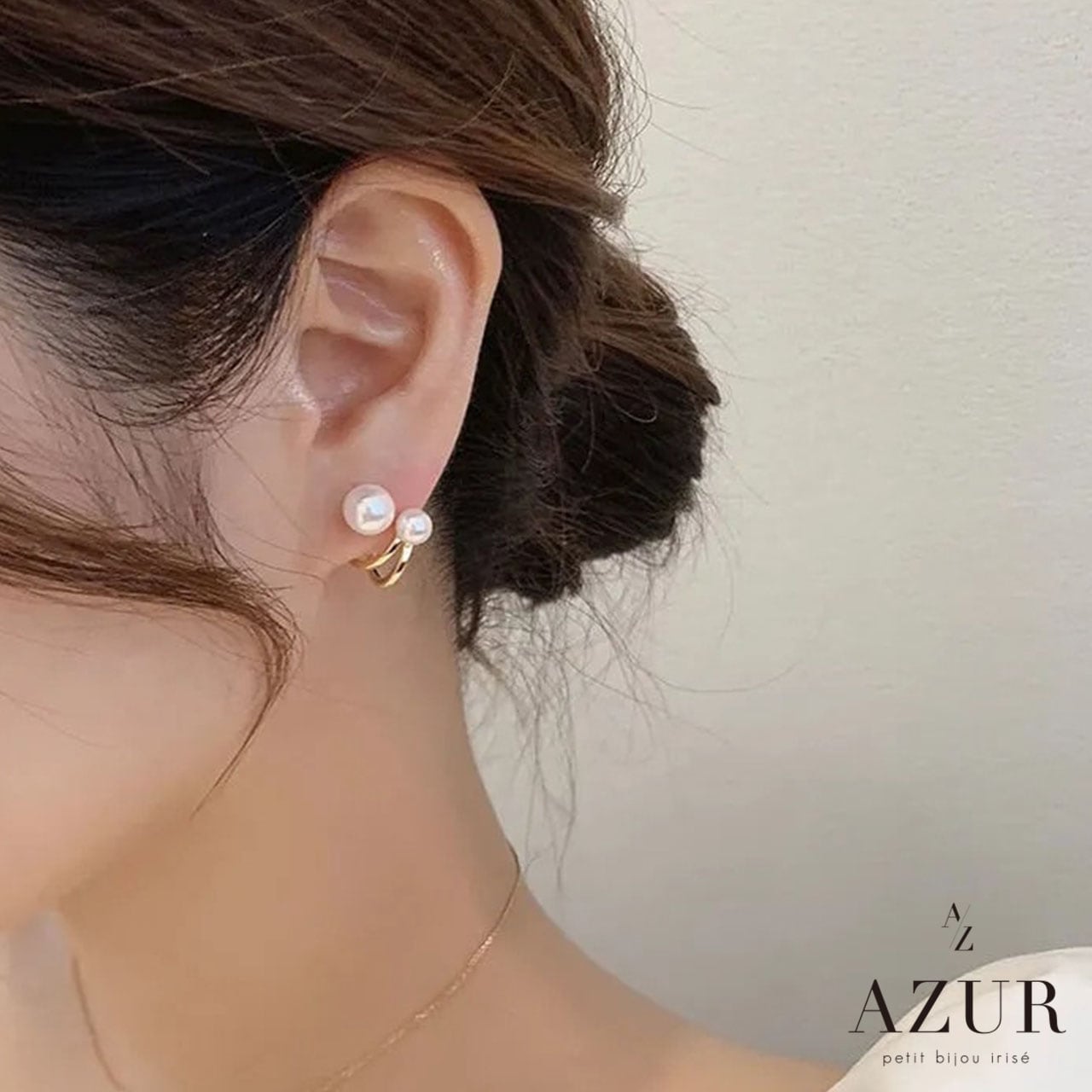 ダブルパールゴールドピアス