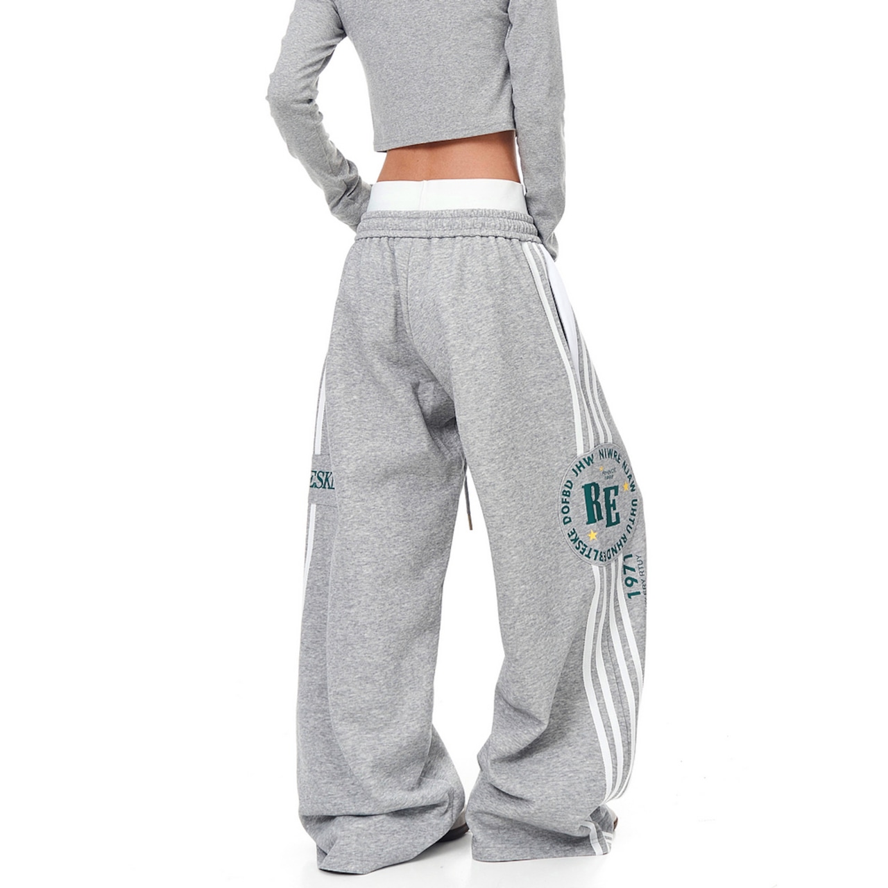 ストリート フェイクレイヤード スウェットパンツ P352