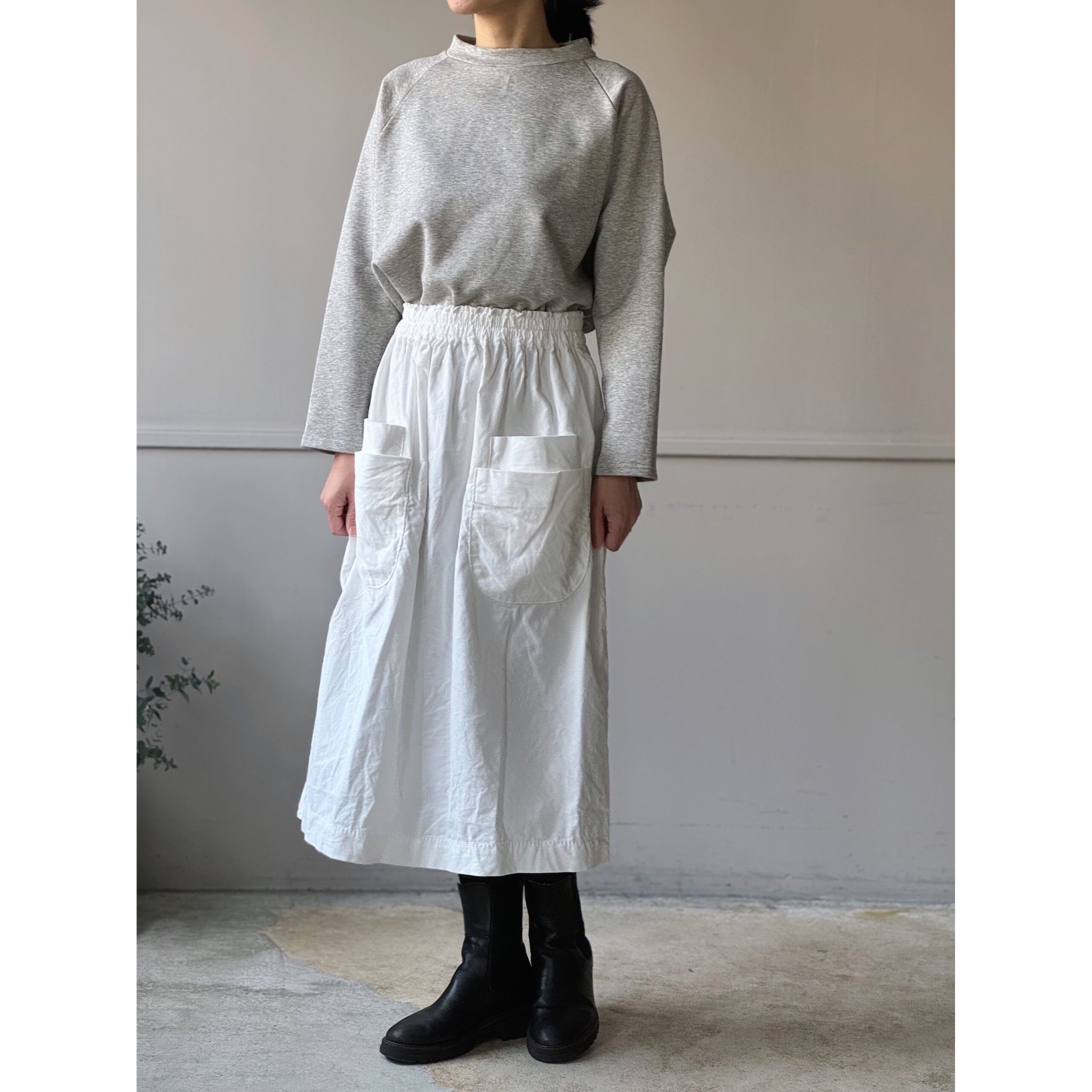 homspun / ホームスパン】送料無料 細コールギャザースカート | ao 