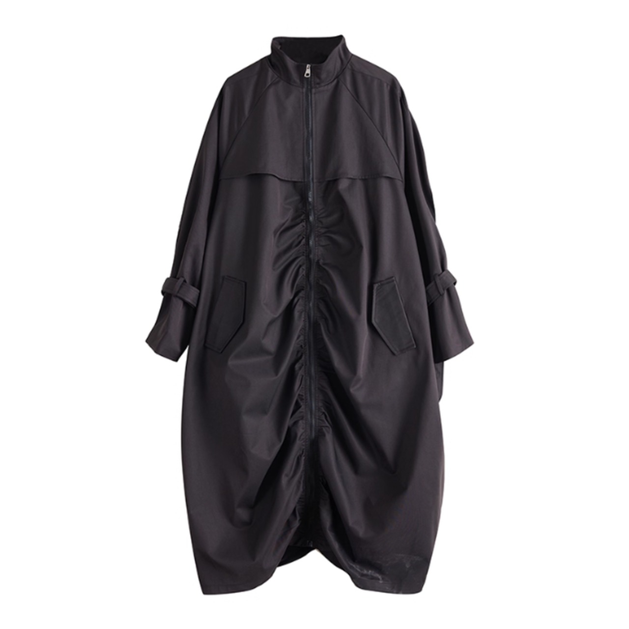 ギャザー デザイン ジップアップ コート 60060