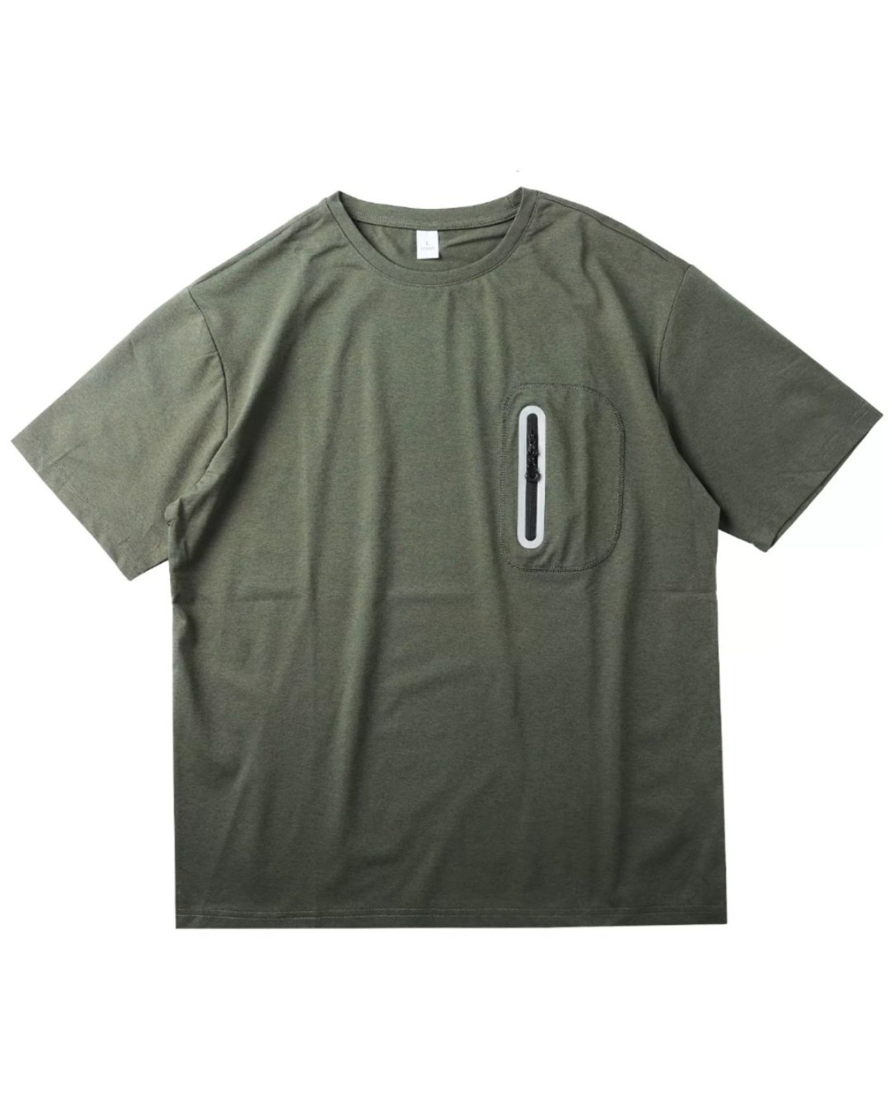 ジップデザインパッチポケット半袖Tシャツ S0556