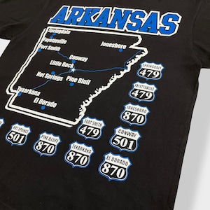 【GRIFFIN】3XL Tシャツ ビッグシルエット ビッグサイズ ARKANSAS ロゴ ビッグプリント アーカンソー 半袖 黒 グリフィン US古着