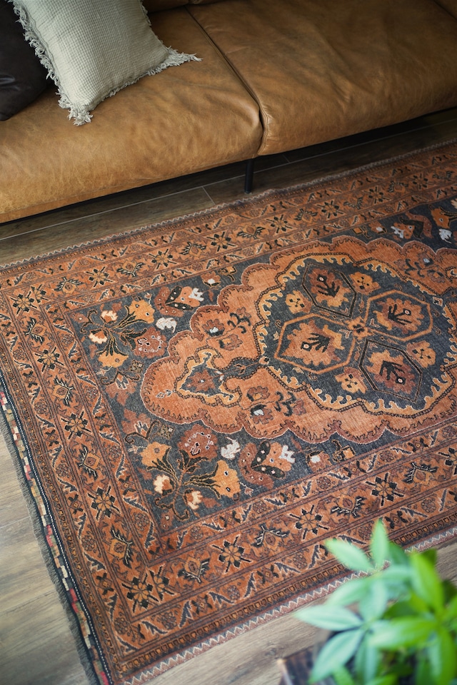 【581】Vintage Afghan Turkmen rug 1960's