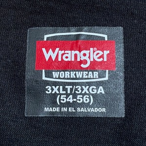 【Wrangler】ワンポイント ロゴ ポケットTシャツ ポケT WORKWEAR 3X-LARGE ビッグシルエット ゆるダボ ブラック ラングラー US古着