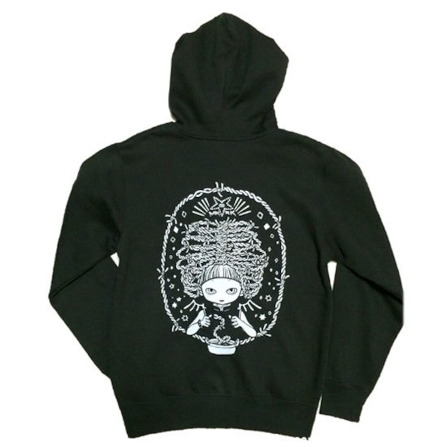 【SALE】Men's Sサイズ " TWIST MAGIC " ジップアップパーカー   裏起毛 ブラック  ［ P-008 ］MIKAZUKI / ミカヅキ　