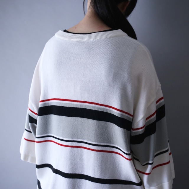 "SOUTH POLE" good coloring border over silhouette h/s knit cut sew
