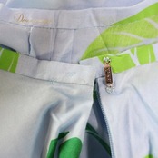 フラダンス 衣装 ツーピース セットアップ 上下セット ブルー系 チューブトップ プルメリア柄 モンステラ柄 かわいい 華やか 鮮やか 爽やか 明るい 水色 緑 ハワイアン アロハ ハワイアンプリント フラ ダンス レッスン 練習 デザイン おしゃれ