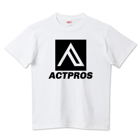 【MEN'S】ACTPROS スクエアロゴ（BOX B-TYPE） 5.6ハイクオリティーTシャツ（United Athle） ホワイト【9colors】