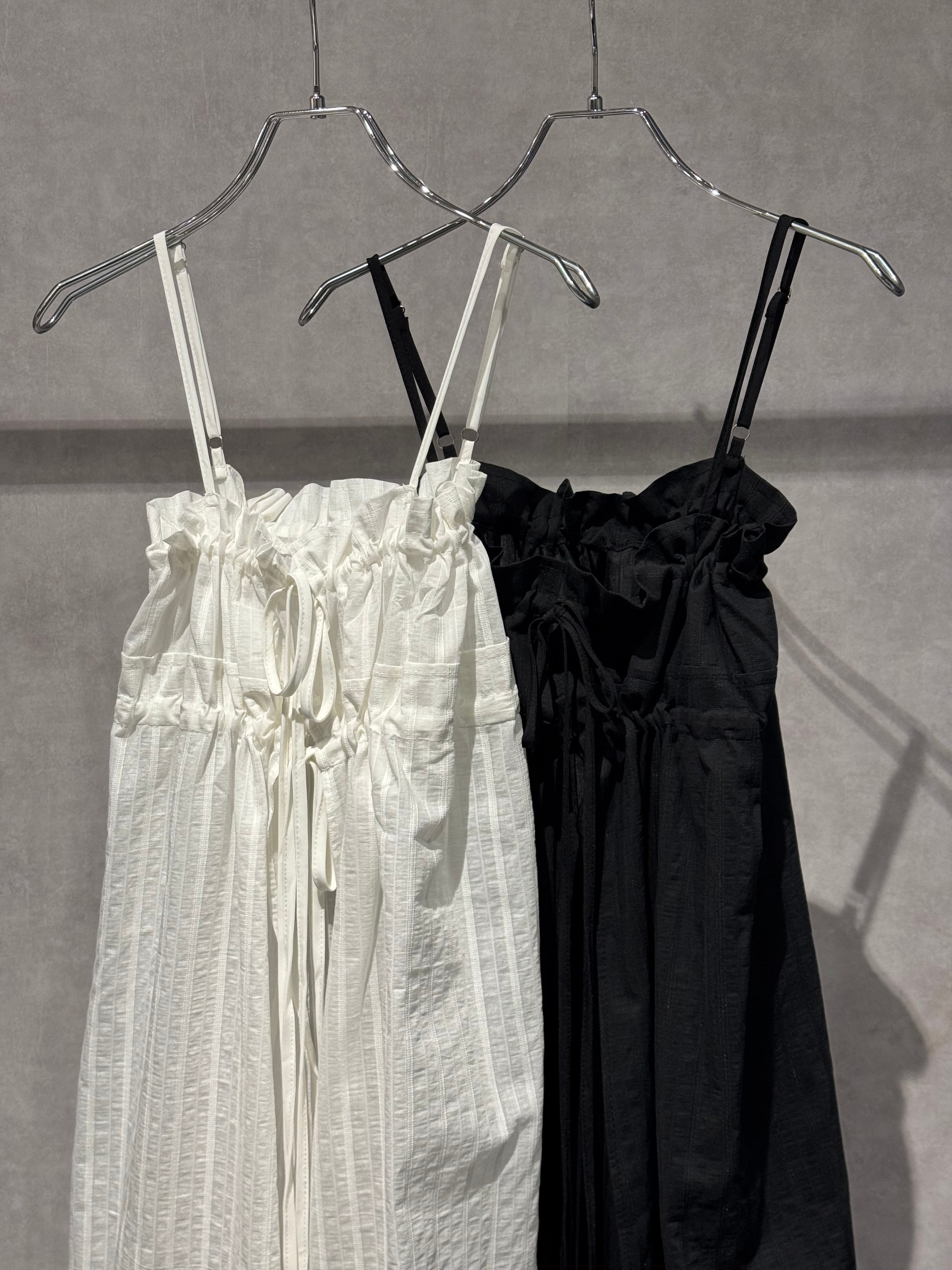 sheer stripe gather long layered camisole