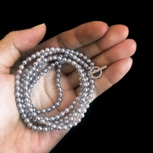 Akoya baroque pearl ｜ K10 Long necklace  4.0-4.5mm 80cm