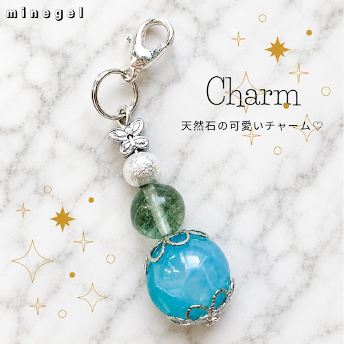 再販✨蝶のヘマタイト ラリマーブルーアゲート フローライト チャーム✨️ ✨｜minegel-オーダーメイドできるおしゃれパワーストーンブレスレット