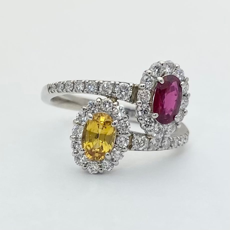 Pt ルビー サファイア ダイヤモンド リング 0.49ct | ジュエリー