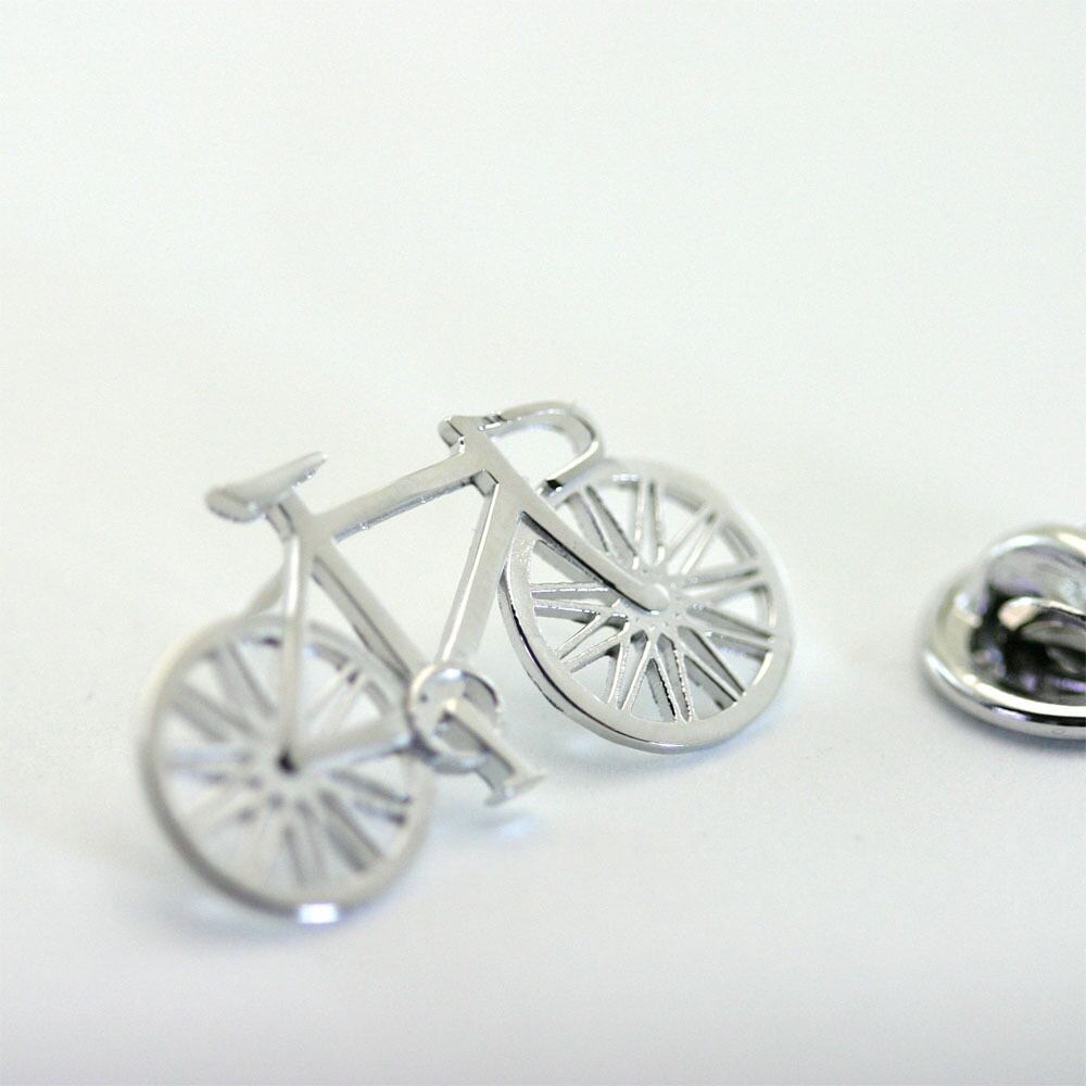 自転車ピンバッチ・ピンブローチ・ジュエリー【シルバー925】ピスト