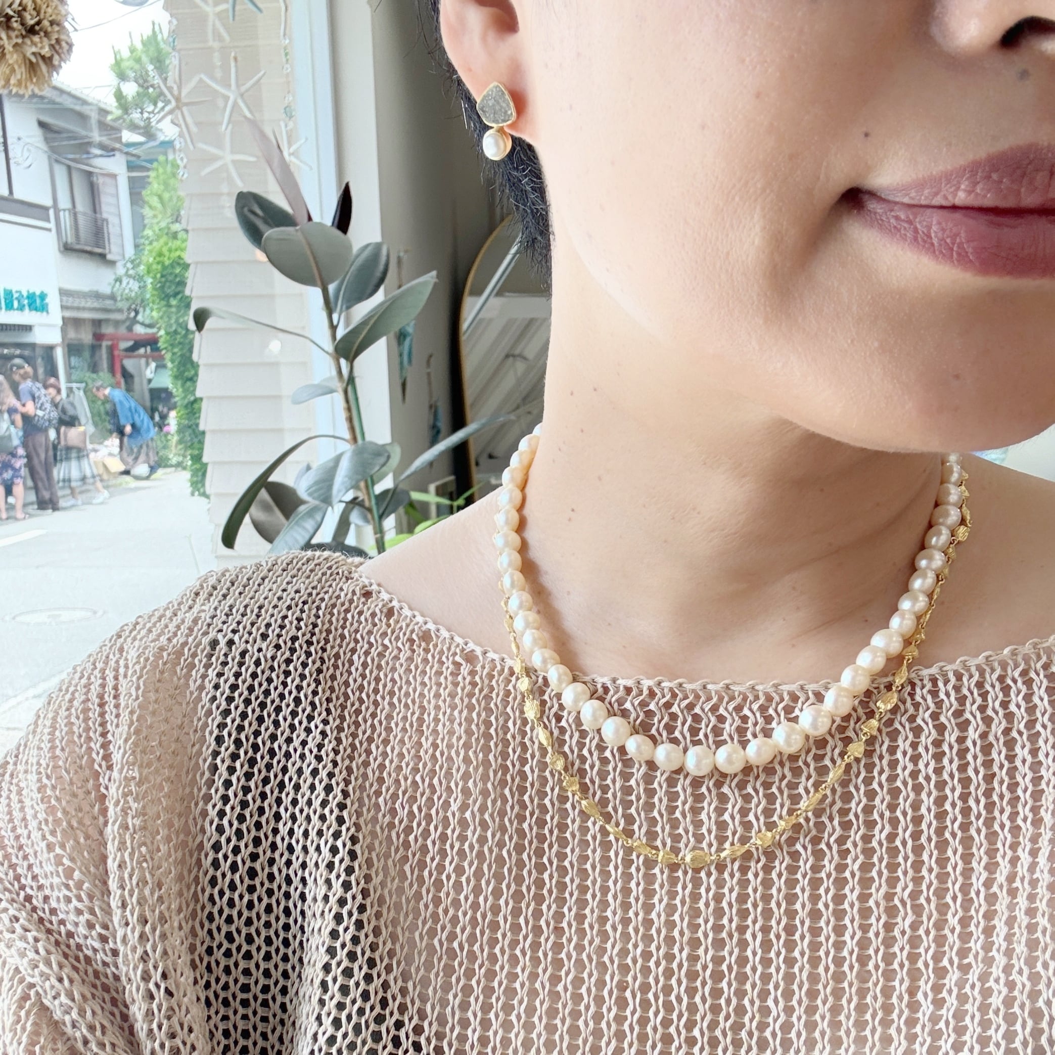 Lagoon Original 45cm 淡水パール ボタン型 ネックレス | 【公式通販