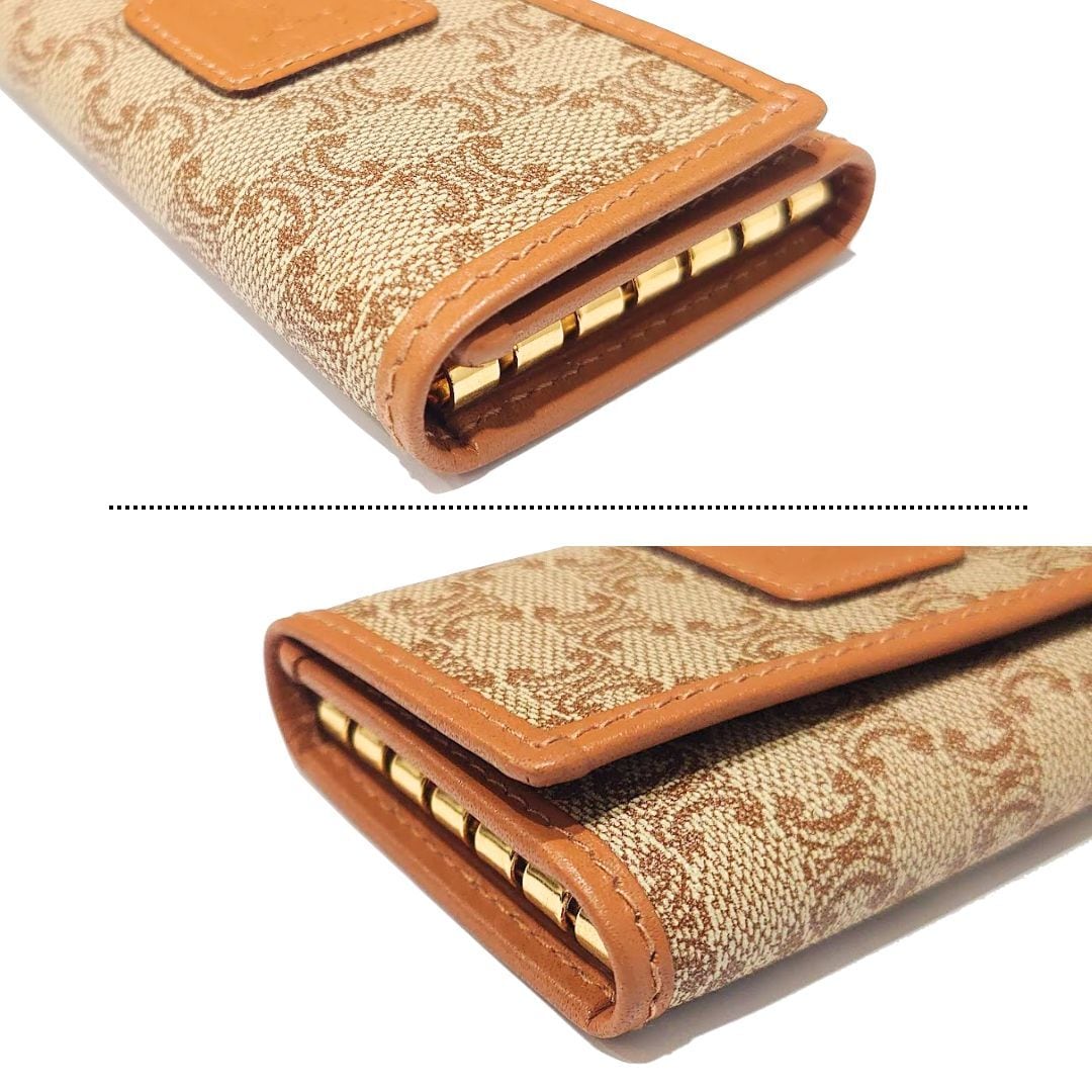 希少❣️CELINE セリーヌ マカダム柄 PVC×レザー 6連 キーケース鍵入れ 極