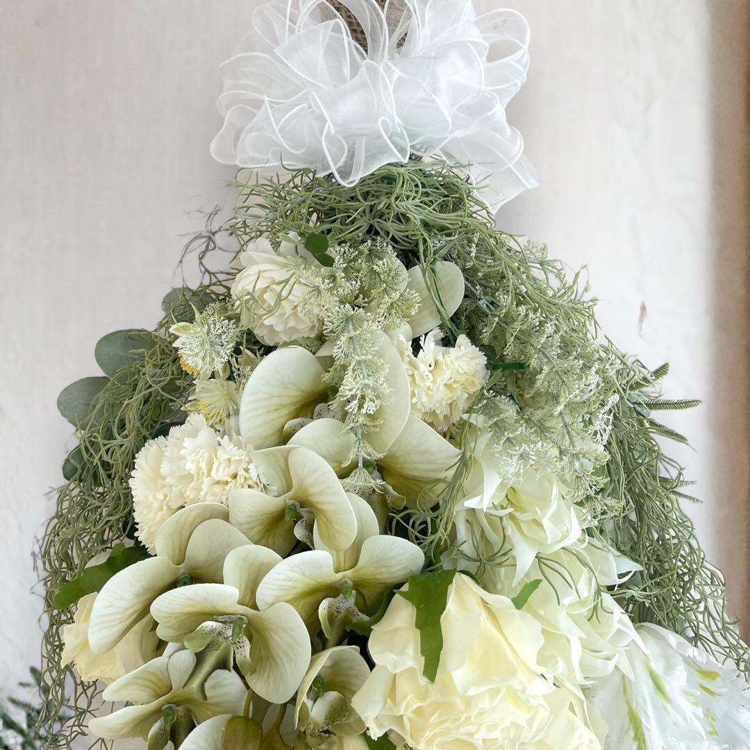 光触媒 胡蝶蘭のスワッグ 造花 フラワーリース 母の日