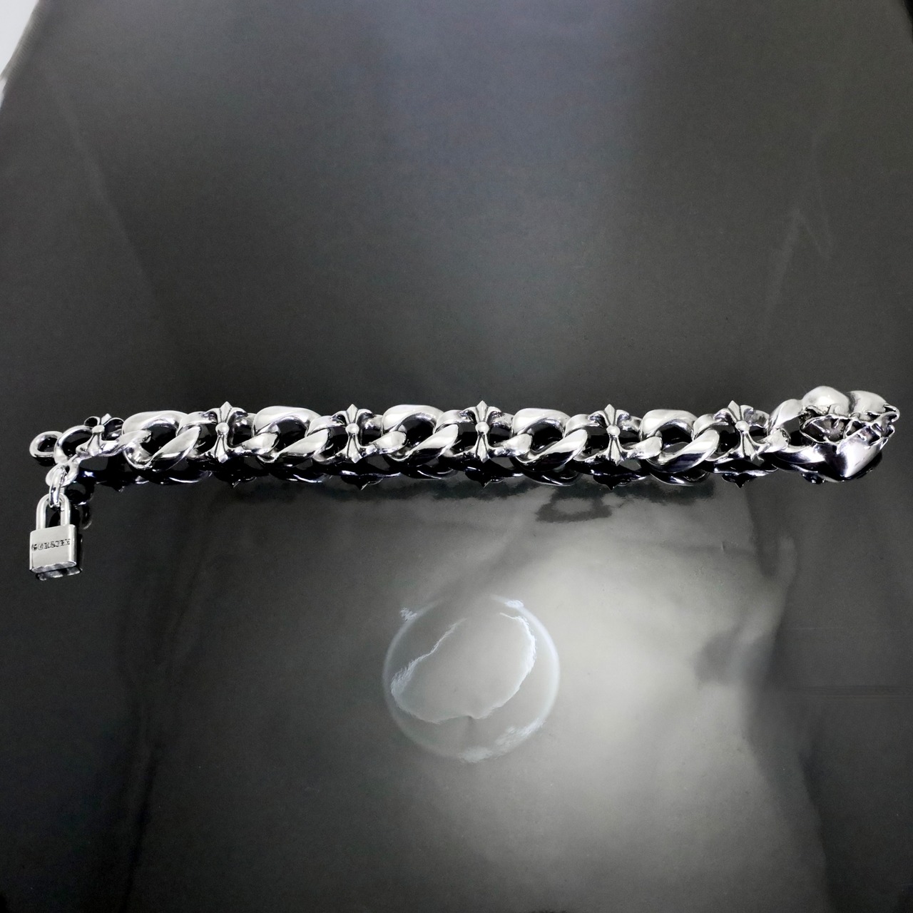 #1 & BUTTERFLY COMBO BRACELET HEART CLASP w/PADLOCK / #1 & バタフライ コンビ ブレスレット・ハートクラスプ