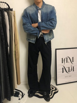 Needle Stitch Washed Denim Jacket (2color)