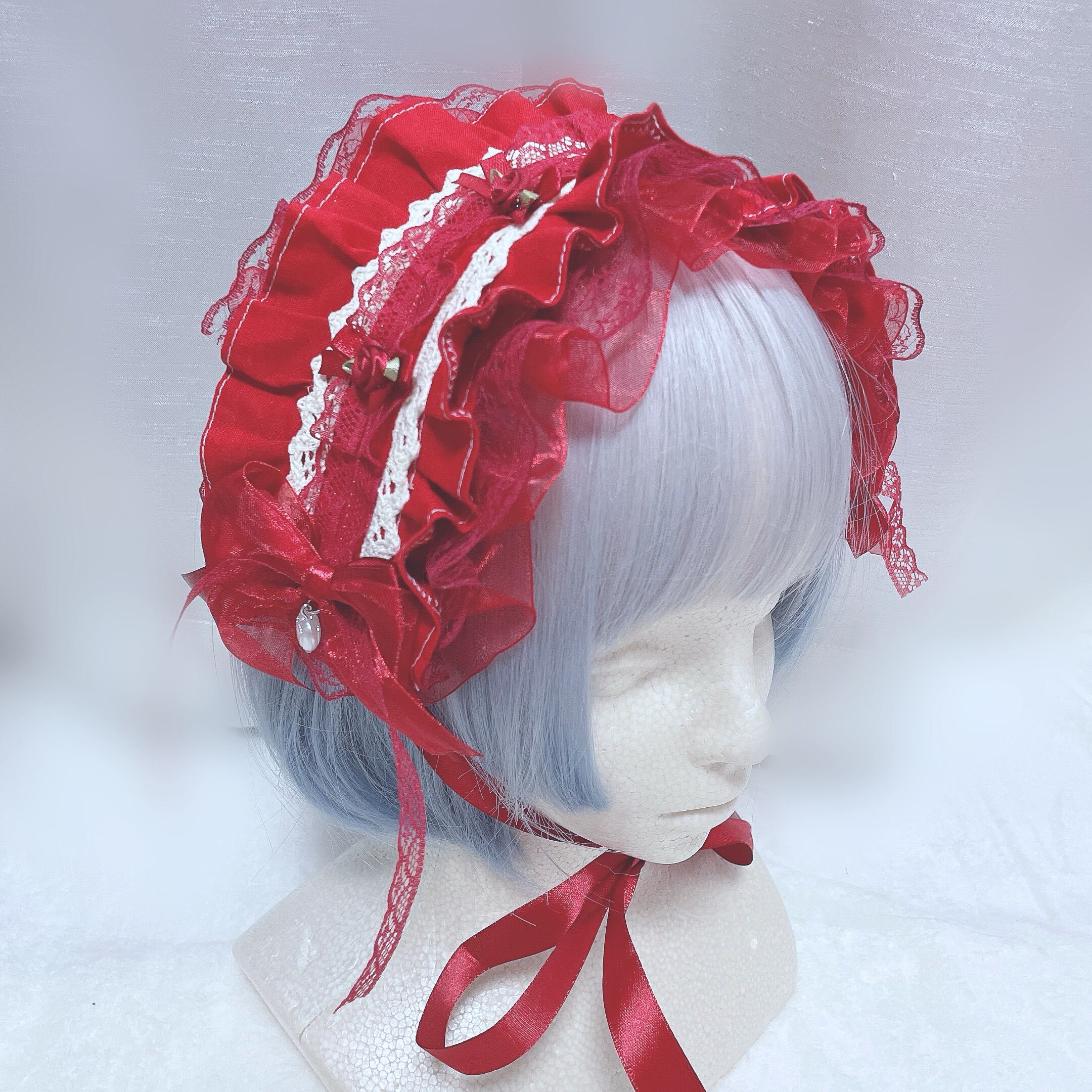 赤薔薇フリル ヘッドドレス | Fancy Doll