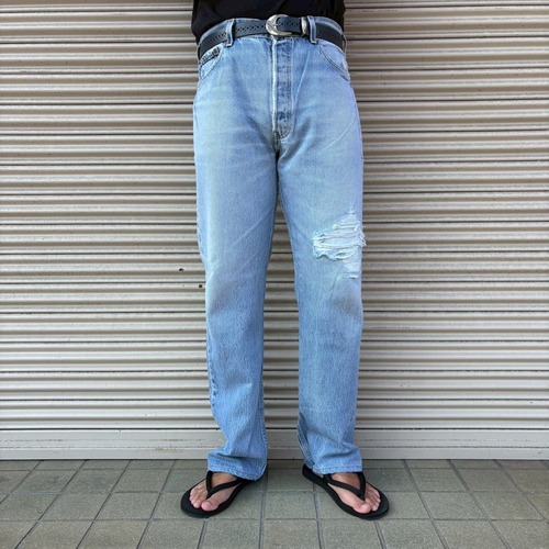 90s USA製 Levi's 501 ヴィンテージ デニムパンツ W36 L36 W88cm グランジ ダメージ ジーンズ リーバイス 555刻印 インディゴ 80s