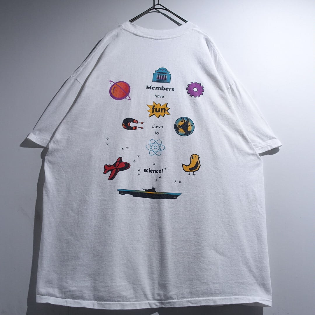 90s "MUSEUM OF SCIENCE AND INDUSTRY" White Print T-Shirt