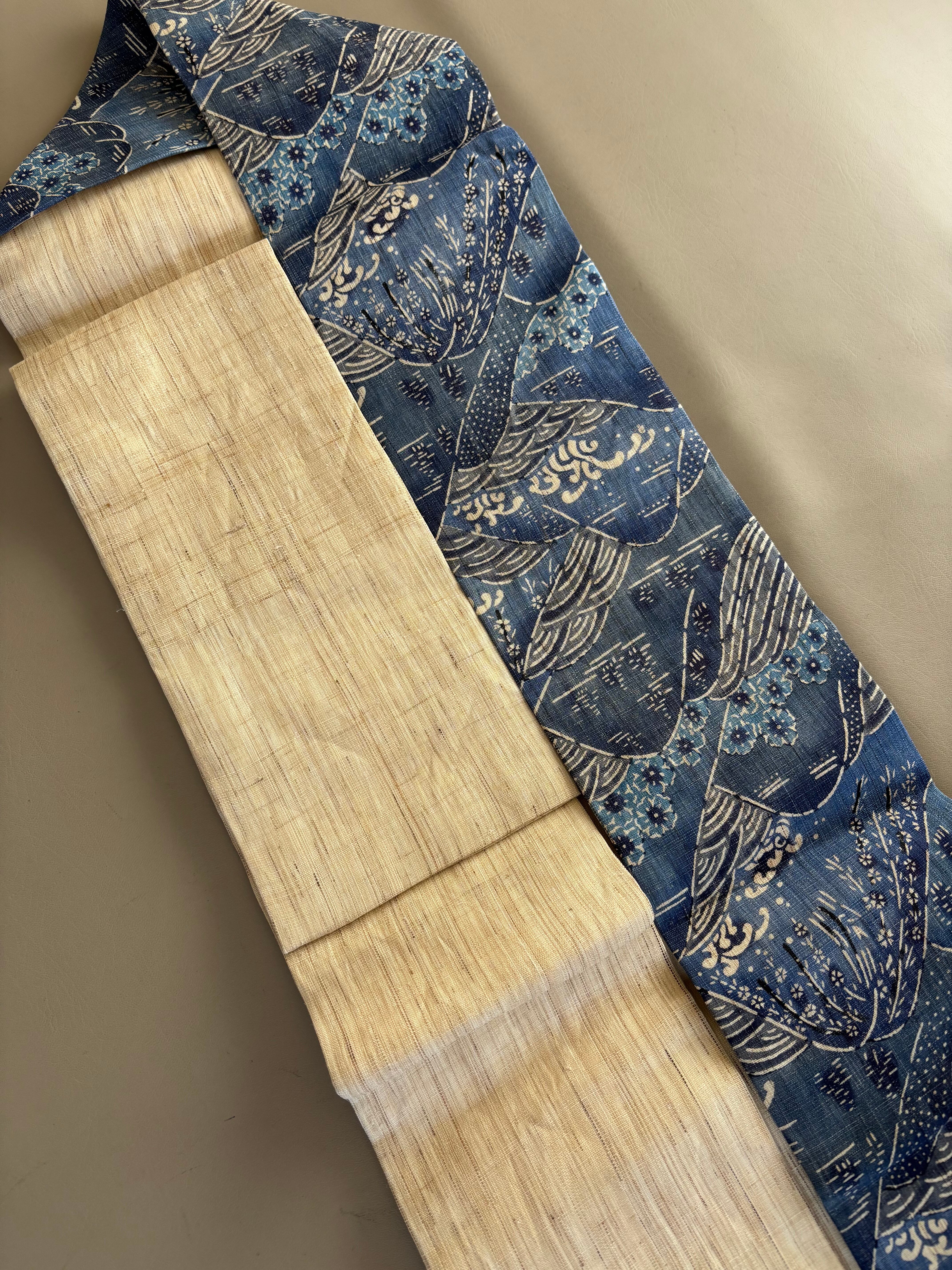 本場琉球藍型 本麻 名古屋帯 【メーカー直営】【公式ストア
