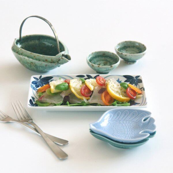 natural69】【波佐見焼】【染付古波佐見】【長角皿】 焼皿