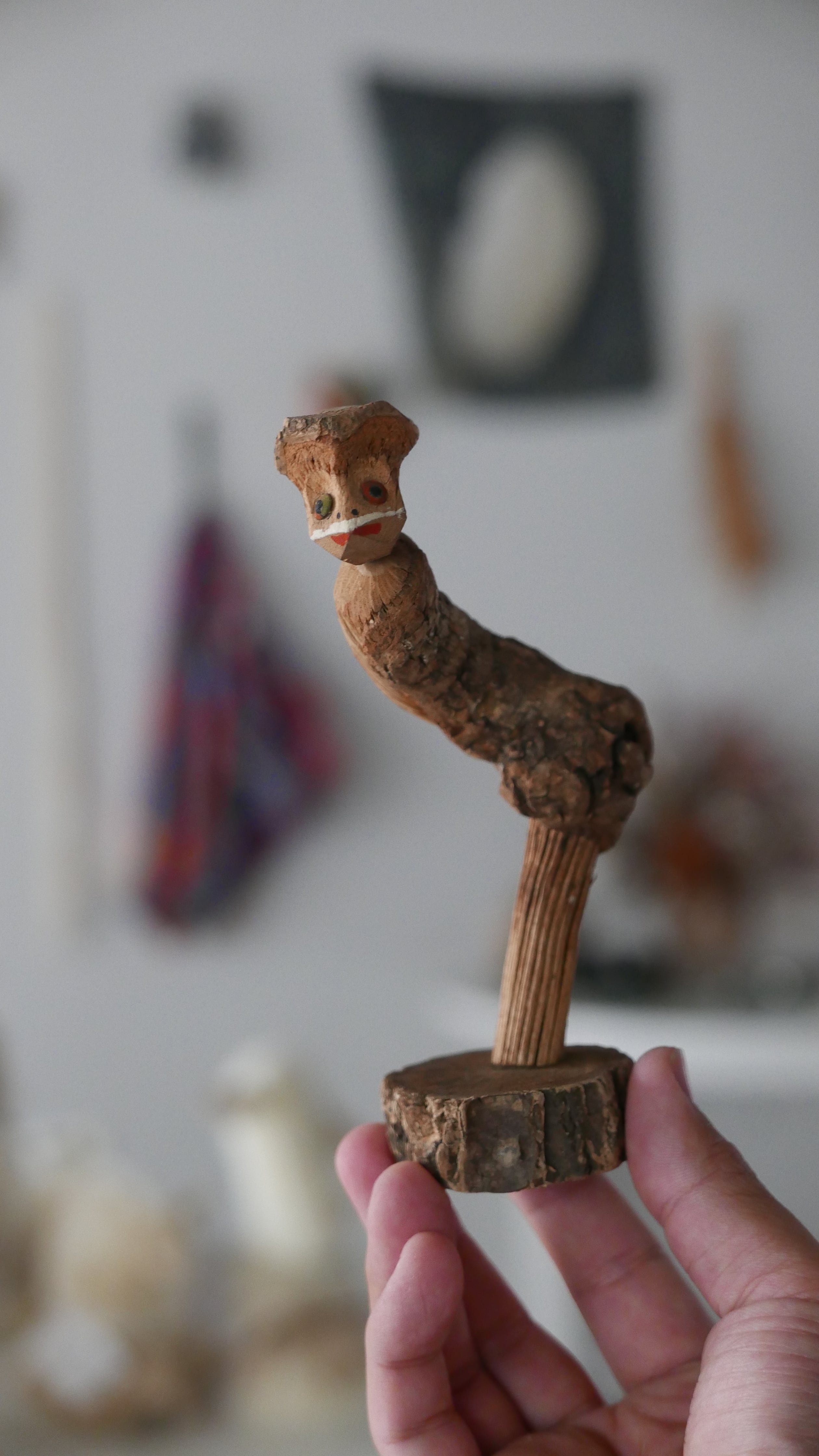 old japan wood carving , kappa , 前田水声