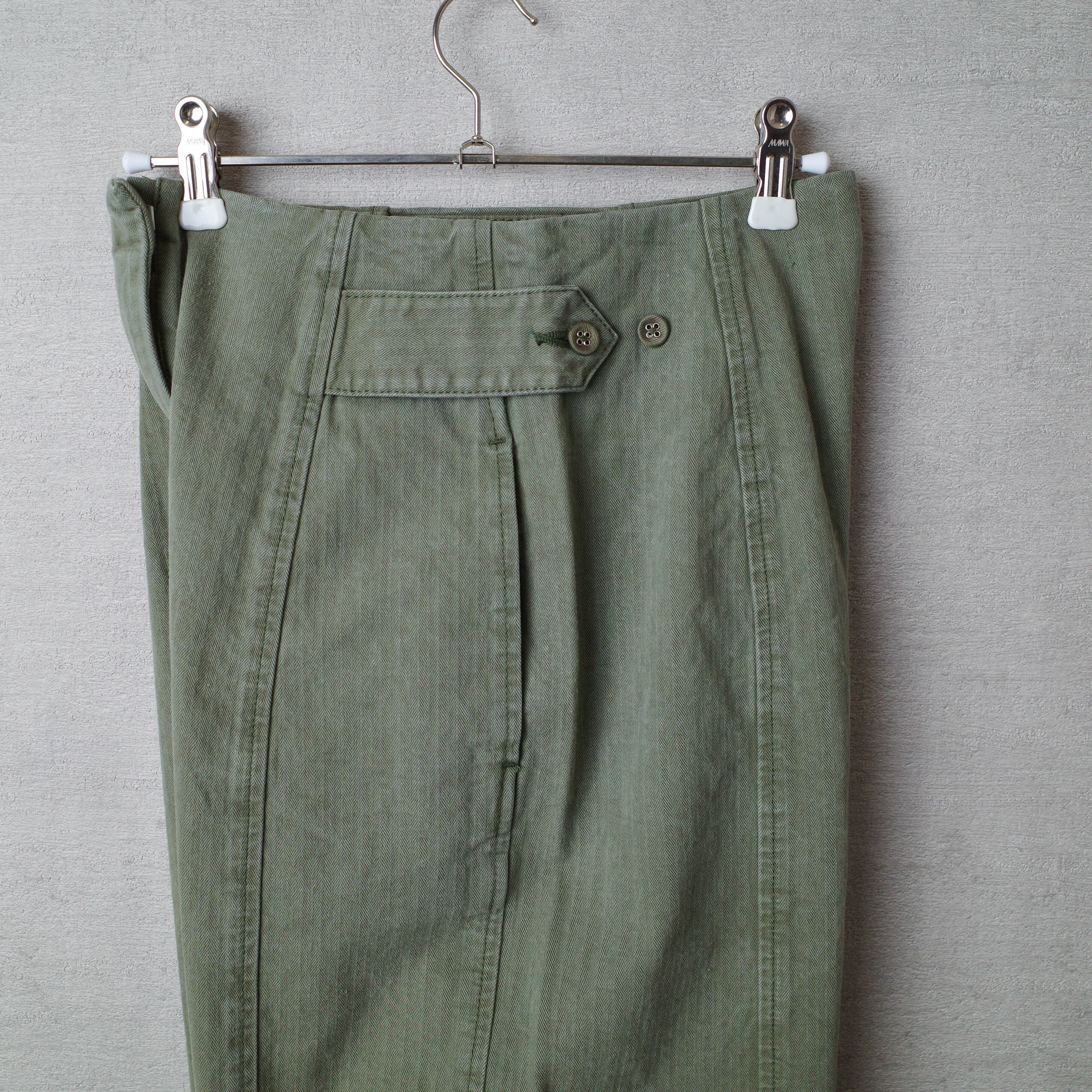 [NEW] BLACK by MOUSSY	JAPAN MADE HERRINGBONE PANTS KHAKI 070BA311-0020