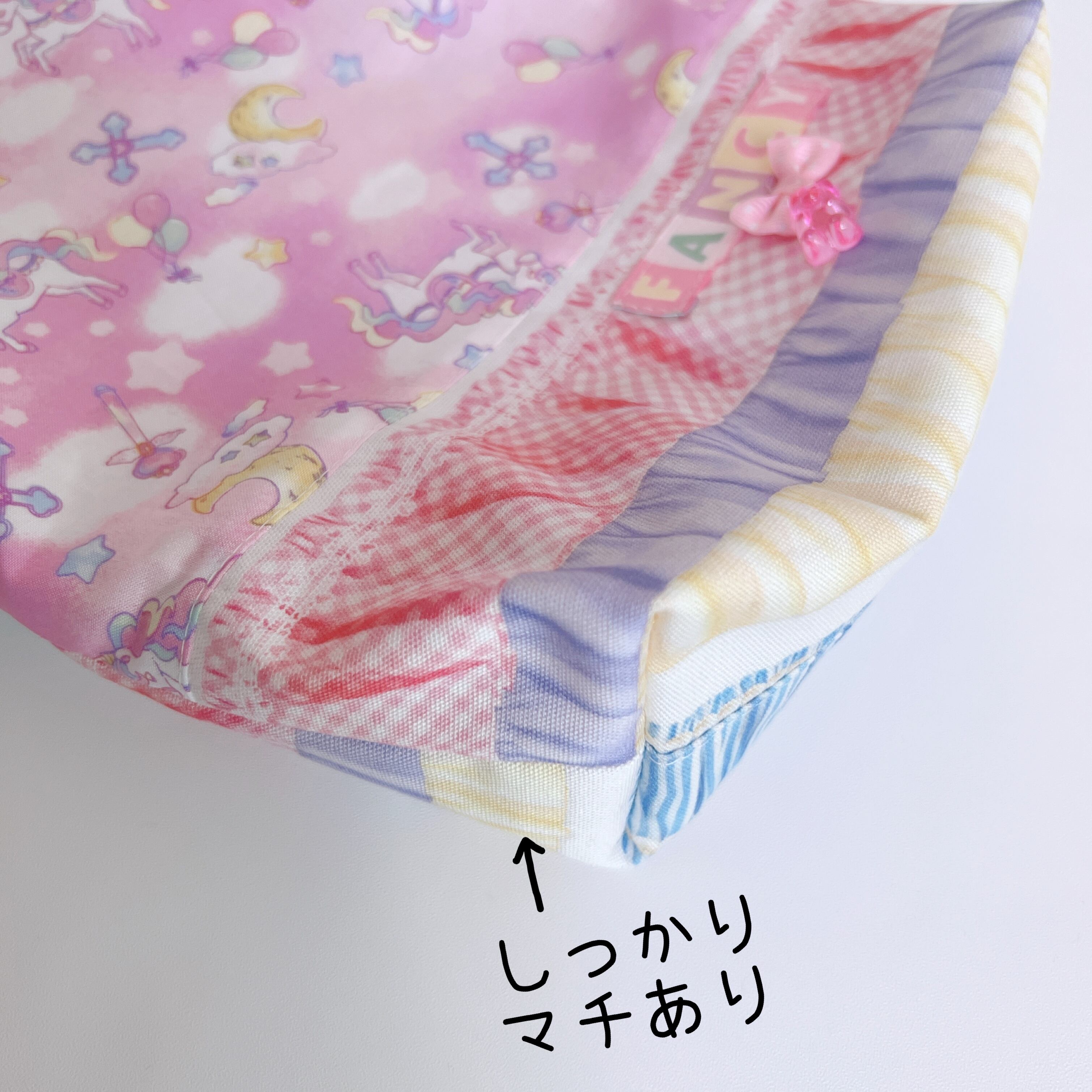 ☆700）上履き入れ うわぐつ入れ ユニコーンプラネット デジタルレース