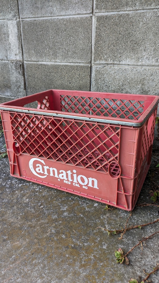 Vintage Carnation MILK Crate Box Case ヴィンテージ カーネーション ミルククレート ボックス 収納