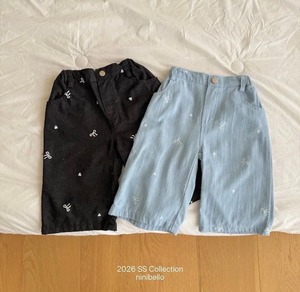予約：Ribbon Sugar Denim Pants〔ninibello〕