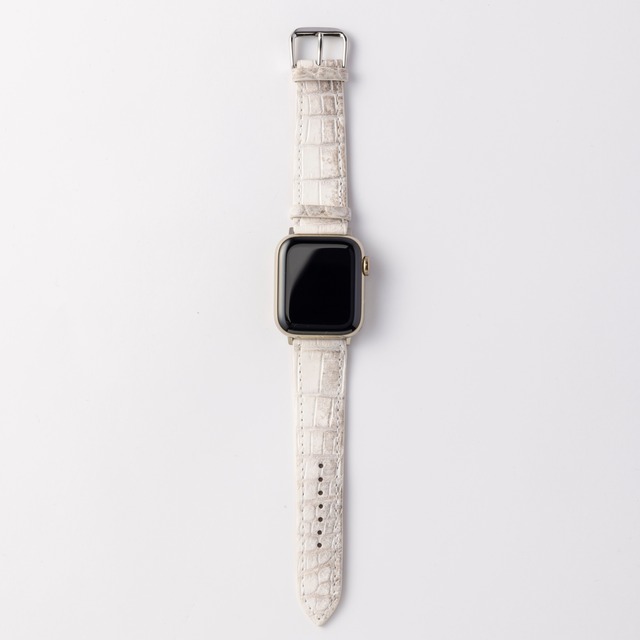 Apple Watch レザーベルト（44MM／40MM）ヒマラヤクロコダイル×ヴォー・バレニア／ゴールド